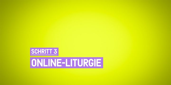 Neongrünes Poster mit weißer Schrift auf lila Hintergrund.